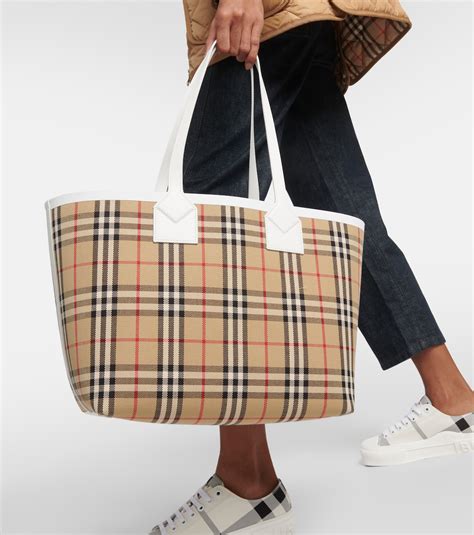 burberry of london blue label bag|burberry checked canvas tote bag.